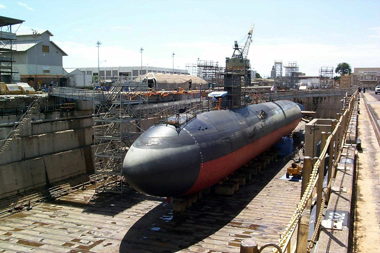 美軍格林維爾號在旱塢進行修建。 圖：翻攝自維基百科（資料照）