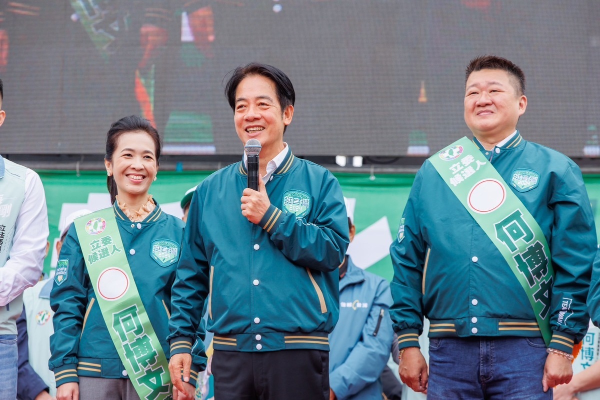  賴清德赴林口力挺何博文。 圖：賴清德辦公室提供 