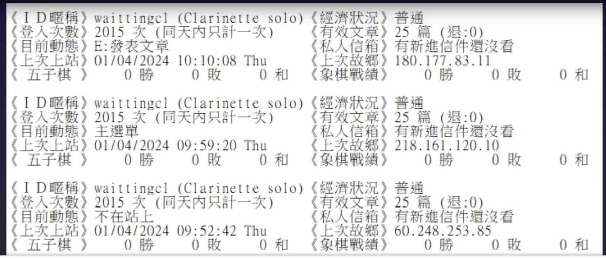 疑似網軍在PTT發文攻擊賴清德。 圖：讀者提供 