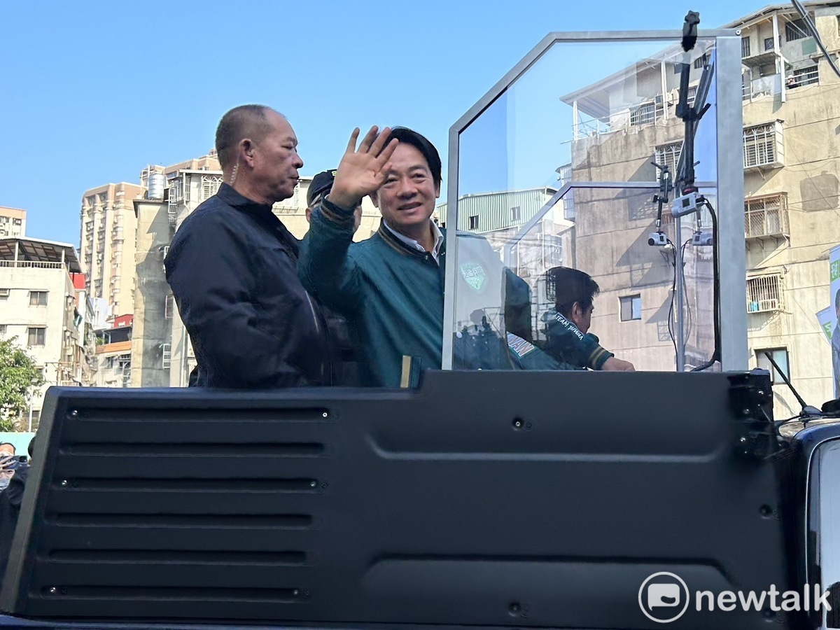  賴清德今日自土城出發，將在雙北市車隊掃街，為勝選衝出氣勢。 圖：黃宣尹攝 