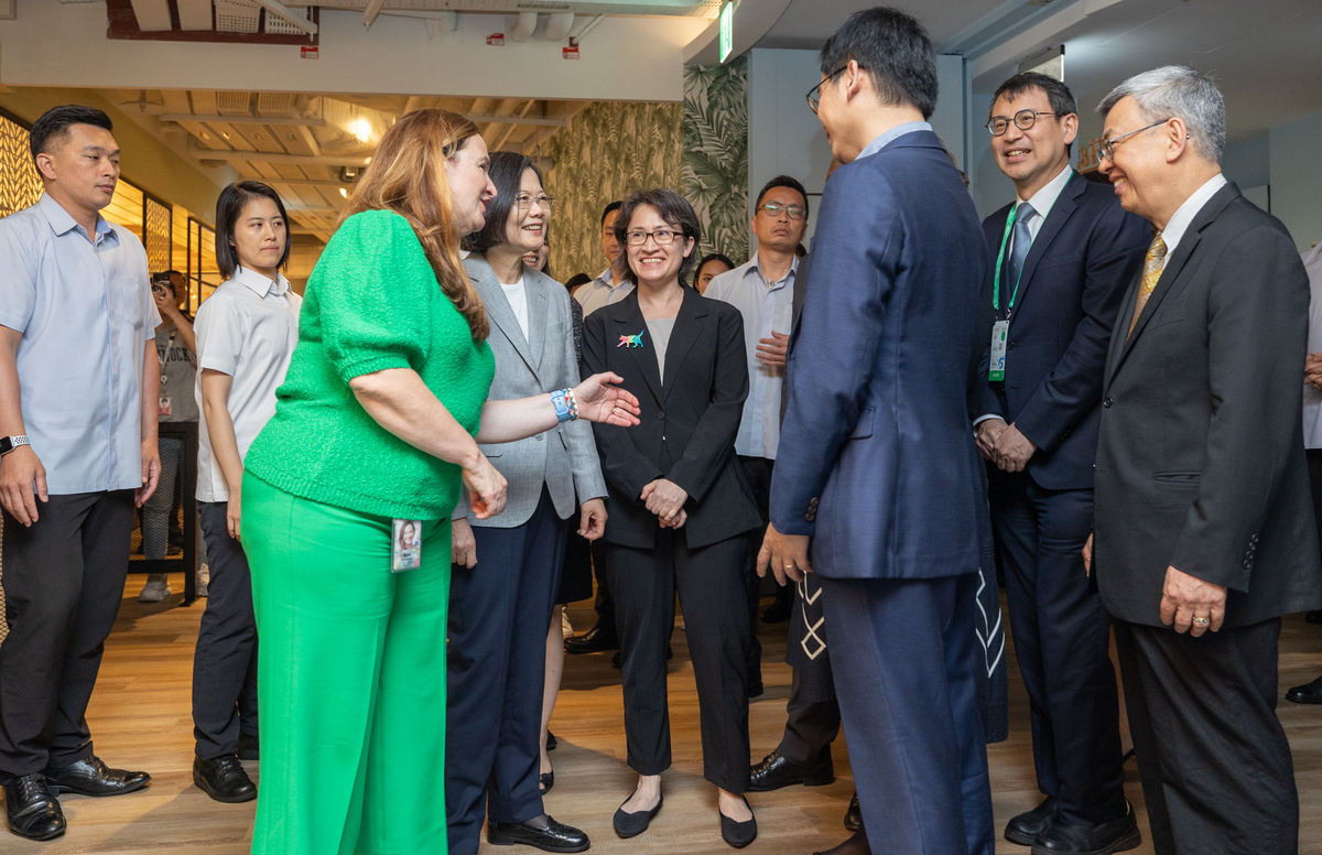  蔡英文、蕭美琴出席Google新辦公大樓開幕。 圖：總統府提供 