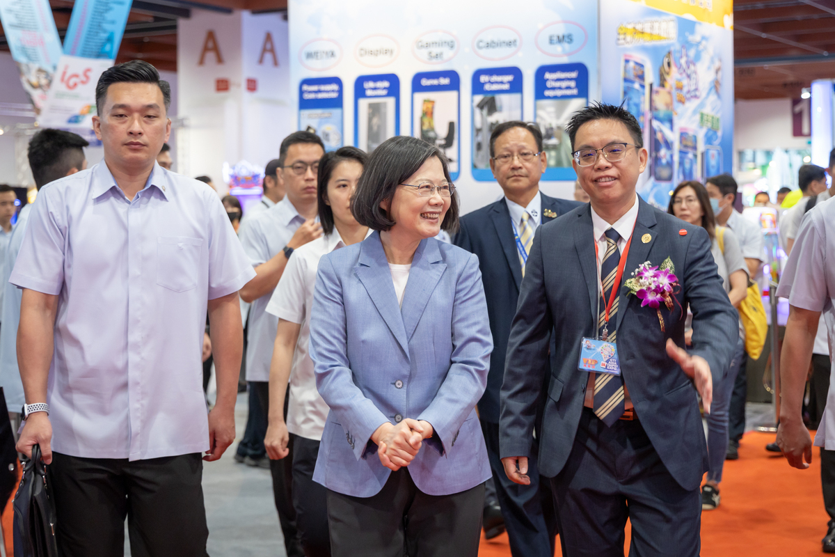  總統蔡英文出席第27屆台灣電子遊戲機國際產業展。 圖：總統府提供 