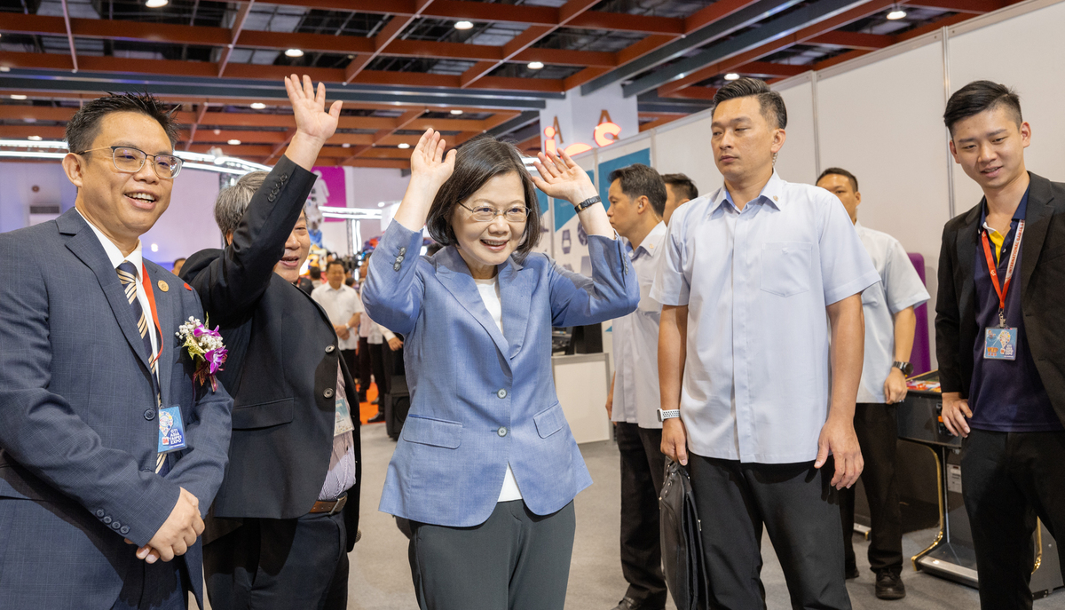  總統蔡英文出席第27屆台灣電子遊戲機國際產業展。 圖：總統府提供 