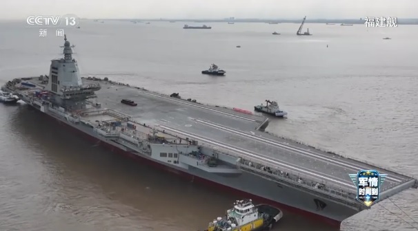  中國的第三艘航空母艦福建號。 圖：翻攝自 河東三叔 