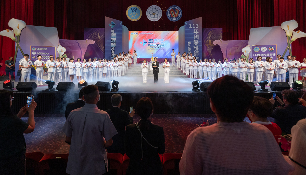  蔡英文出席2024年國際護師節聯合慶祝大會。 圖：總統府提供 