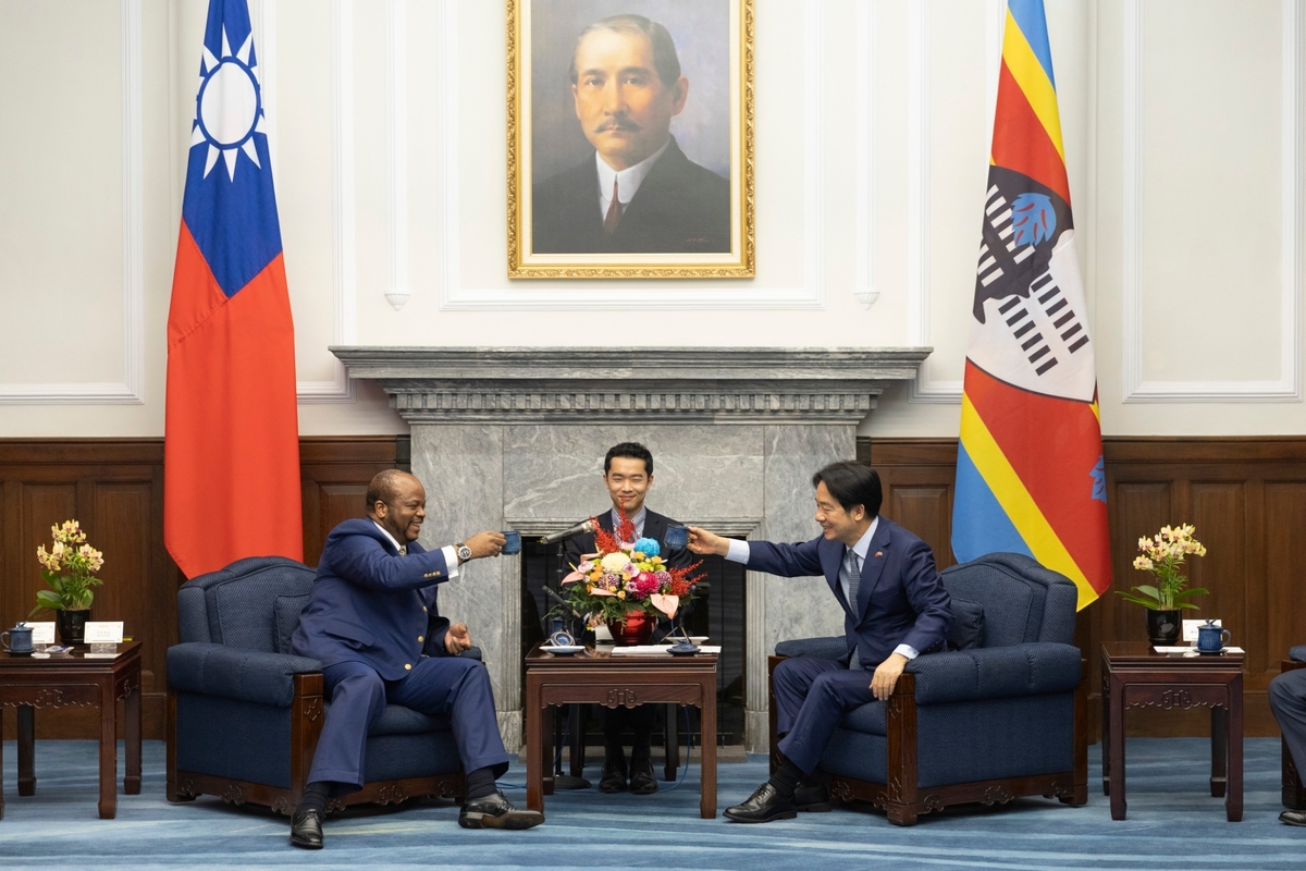  史瓦帝尼國王恩史瓦帝三世（King Mswati Ⅲ）率團來訪。 圖：總統府提供 