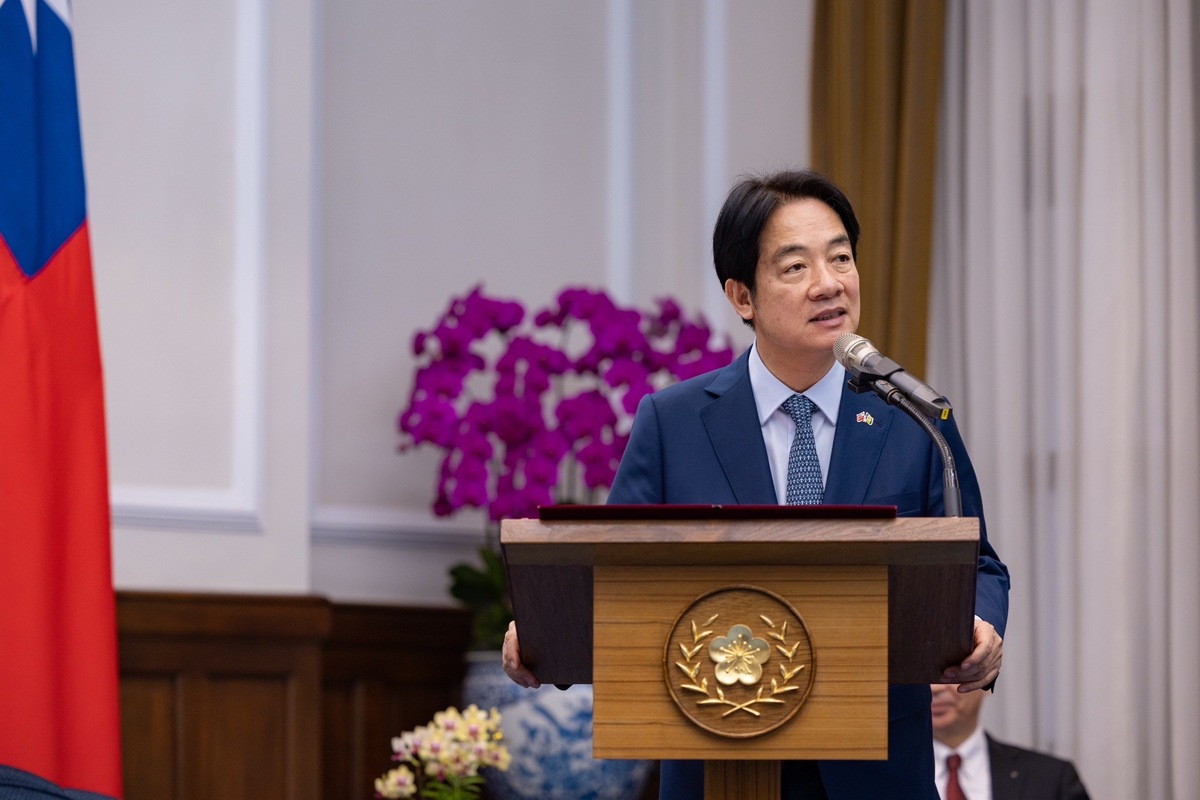  賴清德會晤聖文森及格瑞那丁總理龔薩福（Ralph Gonsalves）伉儷訪問團。 圖：總統府提供 
