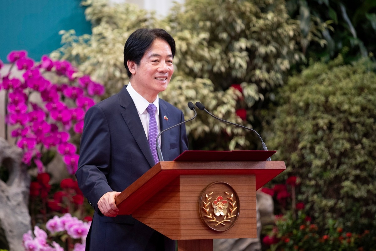  總統賴清德於總統府內舉行國宴款待聖克里斯多福總理德魯伉儷一行。 圖：總統府提供 