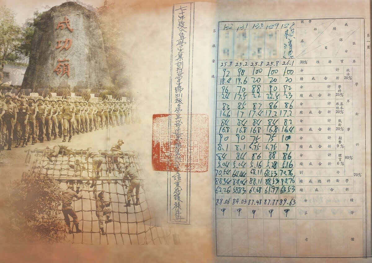  總統賴清德前往台中成功嶺營區視導，並收到44年前的結訓成績單。 圖：成功嶺提供 