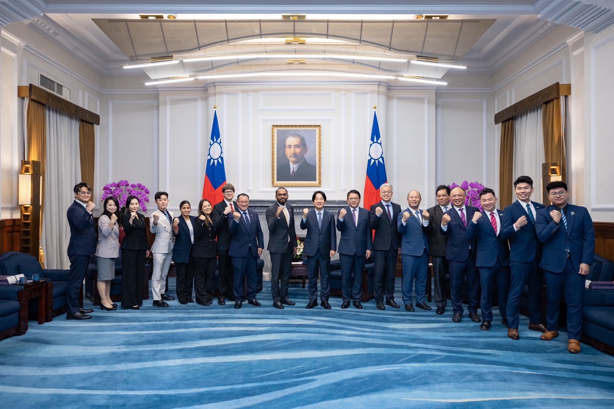  總統賴清德接見2024國際青年商會世界大會國際籌備委員、台灣籌備委員。 圖：總統府提供 