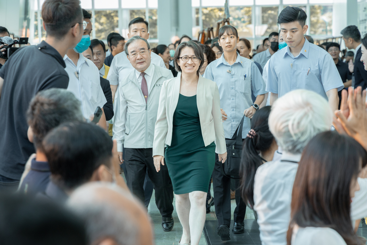  副總統蕭美琴出席「支持花蓮 農業部攜手台北101 從心出花」記者會。 圖：總統府/提供 
