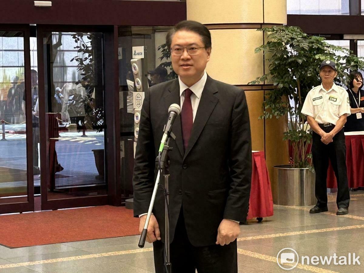  民進黨秘書長林右昌出席全代會。 圖：黃宣尹攝 