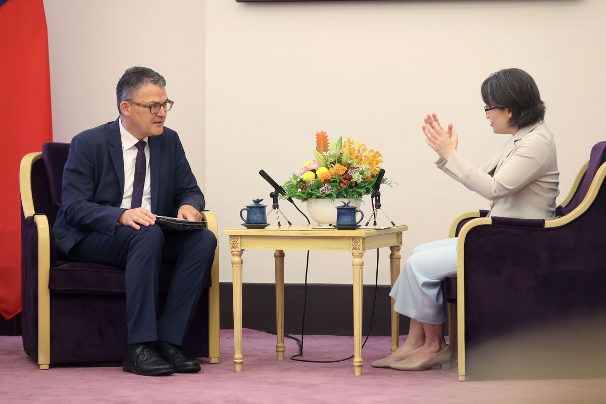 副總統蕭美琴接見德國國會議員齊舍偉特（Roderich Kiesewetter）。 圖：總統府提供 