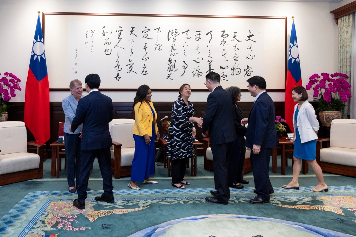  總統賴清德接見美國聯邦眾議員史崔珂蘭（Marilyn Strickland）訪團一行。 圖：總統府提供 