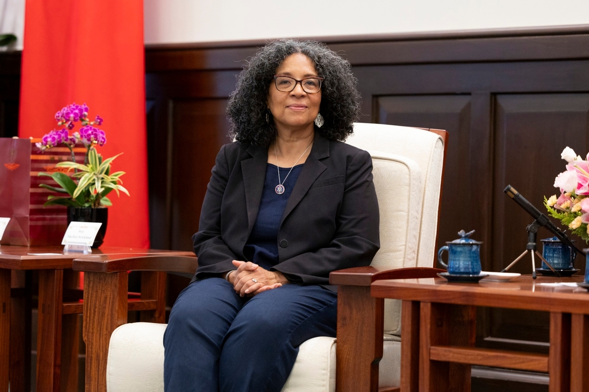  美國聯邦眾議員史崔珂蘭（Marilyn Strickland）率團訪台。 圖：總統府提供 