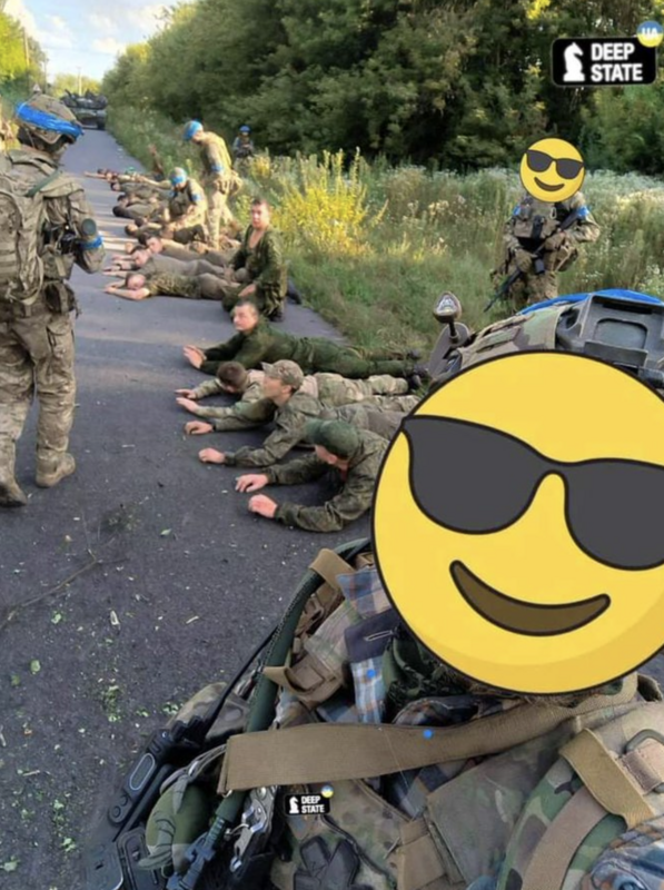  而投降俄軍人數眾多，甚至以對烏克蘭軍隊運輸上遭成困難。 圖 翻攝 Ｘ ＠Lawrenc09874431 