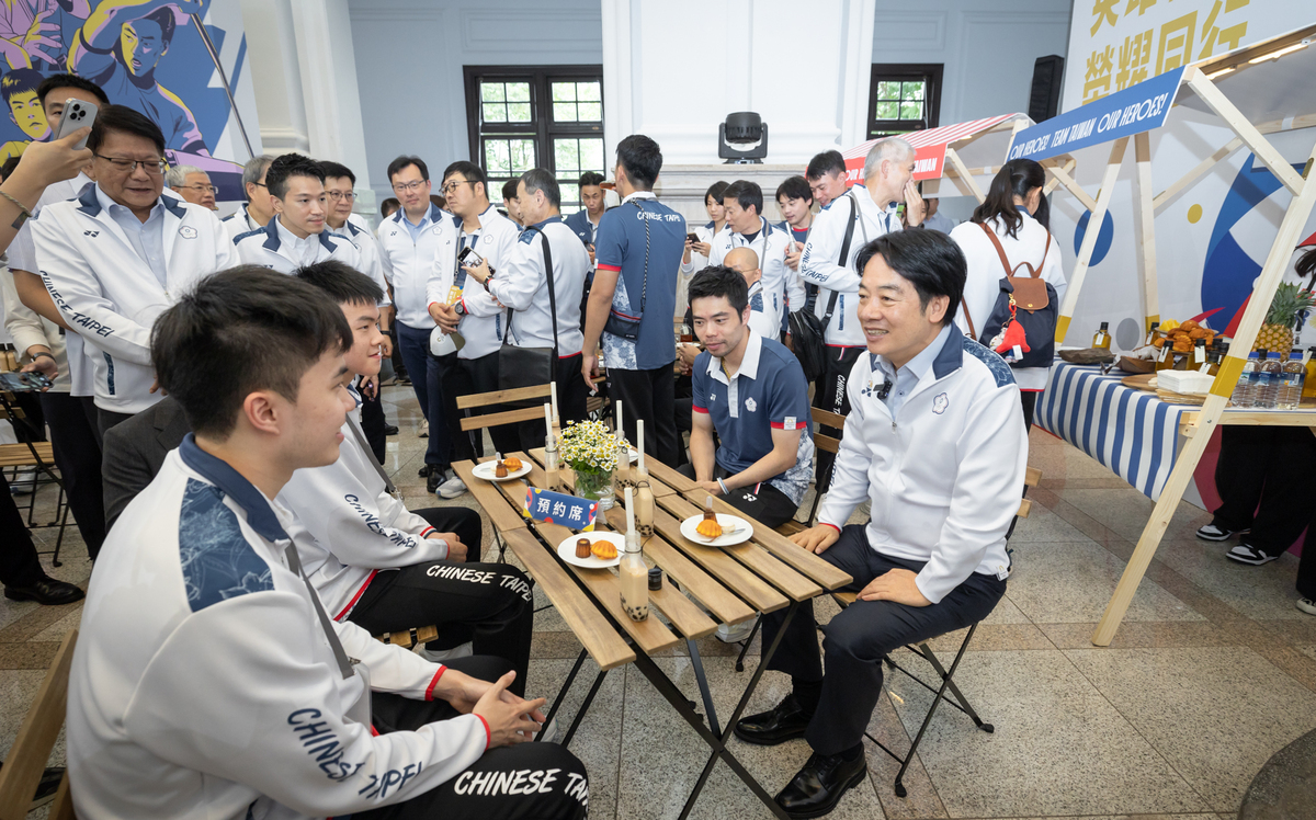  總統賴清德接見奧運台灣隊，並與莊智淵、高承睿、林昀儒對談。 圖：總統府提供 
