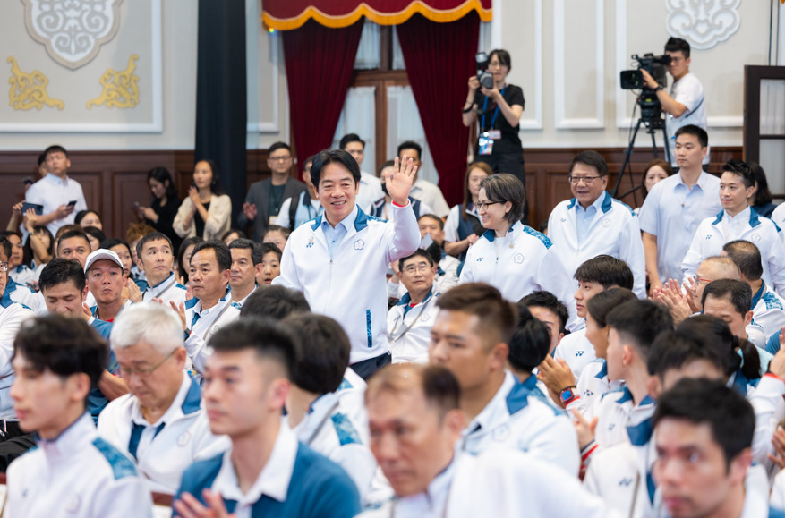  總統賴清德、副總統蕭美琴一同接見巴黎奧運台灣隊。 圖：總統府提供 