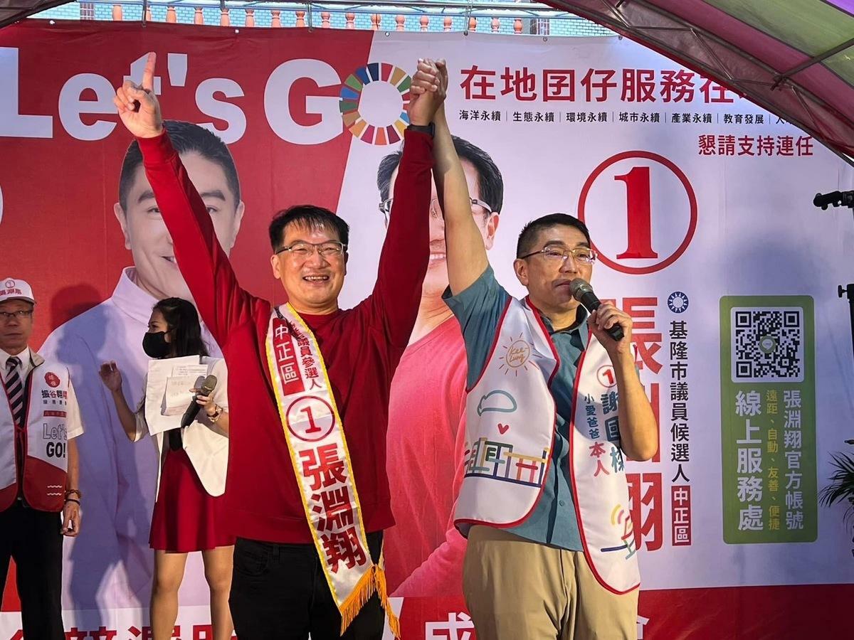  前市長張通榮之子張淵翔落選議員後，獲謝國樑重用擔任民政處長。 圖：翻攝自謝國樑臉書 
