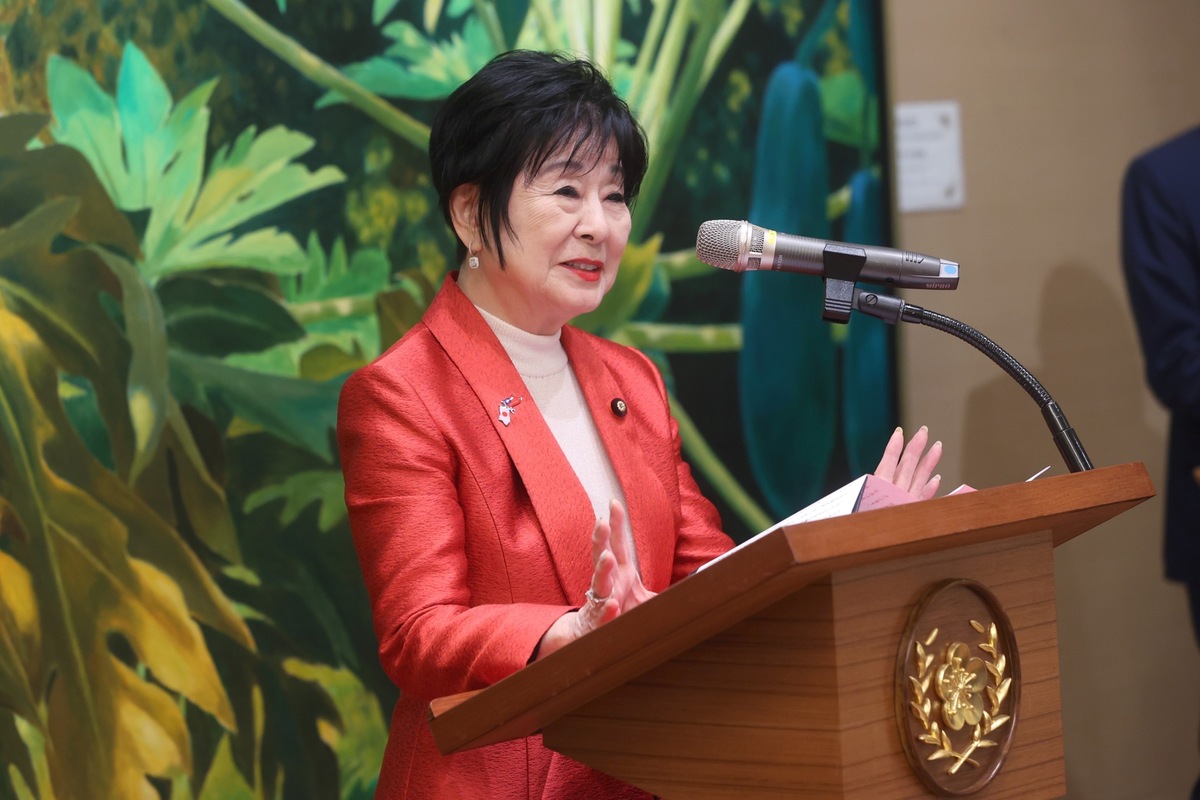  日本前參議長、參議員山東昭子率團來訪，慶祝我國國慶。 圖：總統府提供 