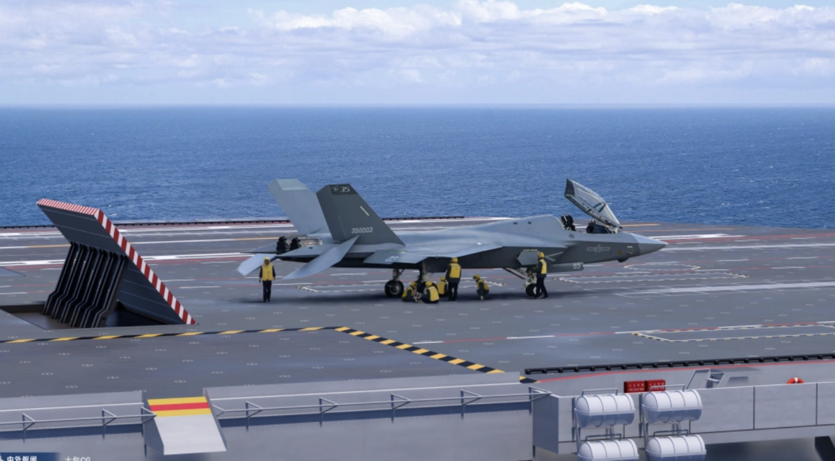  中國J - 35戰鬥機。 圖 來源：單手搓核彈 