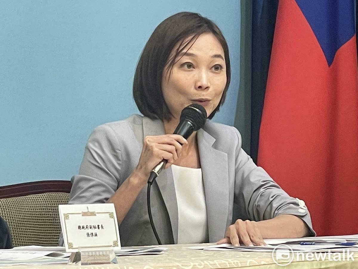  總統府發言人郭雅慧進行會後轉述。 圖：黃宣尹攝 