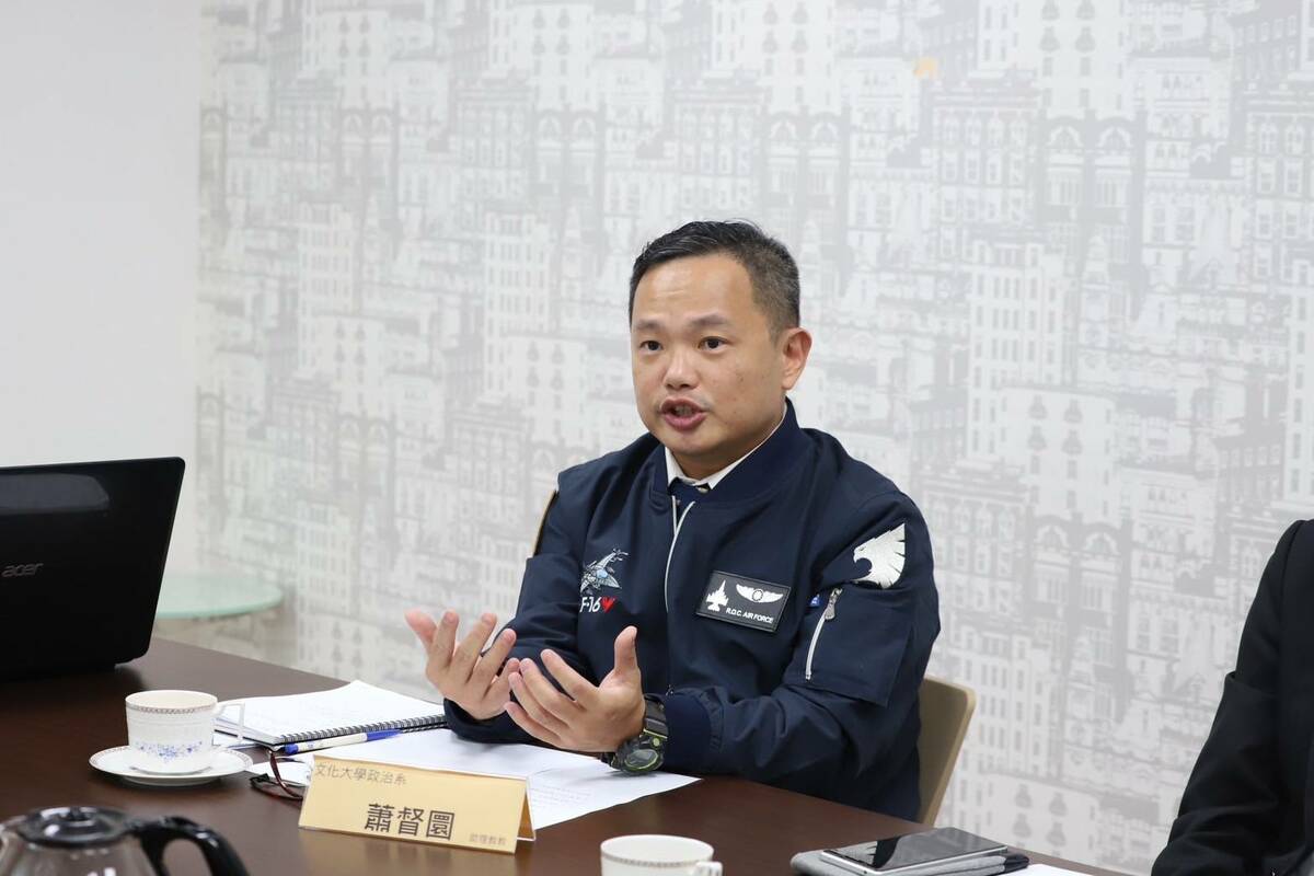  文化大學政治系助理教授蕭督圜。 圖：許斯婷/攝 