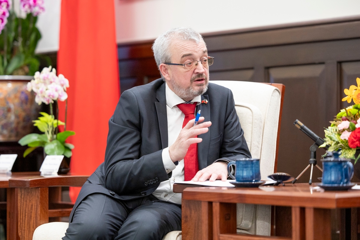  捷克眾議院友台小組由班達（Marek Benda）主席率團來訪。 圖：總統府提供 