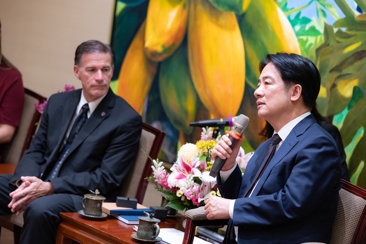  總統賴清德接見新美國安全中心（CNAS）下一世代國安領袖計畫（Next Gen）訪問團。 圖：總統府提供 