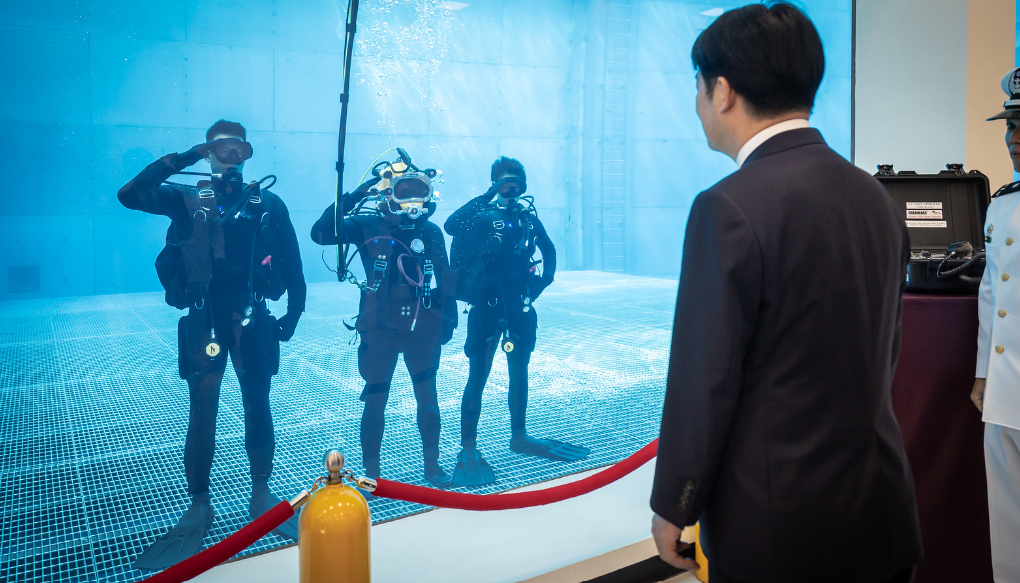  總統賴清德前往高雄主持海軍水星營區完工啟用典禮。 圖：總統府提供 