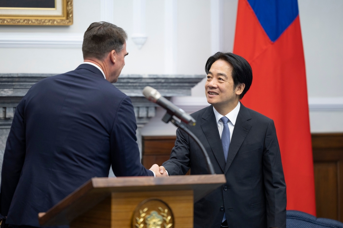  總統賴清德接見美國奧克拉荷馬州州長史迪（Kevin Stitt）訪問團。 圖：總統府提供 