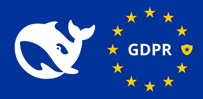  歐洲公民的個資受到《歐盟通用資料保護規則》（GDPR）的保護，所有數據若儲存至海外，必須符合嚴格條件，而 DeepSeek 必須遵守這些規範。 圖:擷自X帳號@DomiRosario_ 