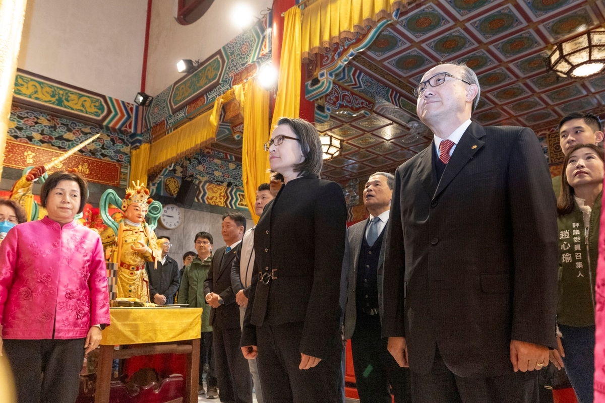  副總統蕭美琴出席木柵指南宮玉皇聖誕護國祈安禮斗大法會。 圖：總統府提供 