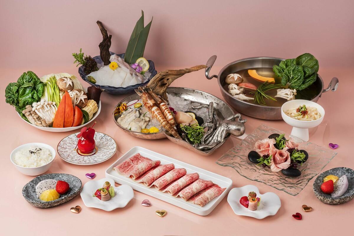  ▲采月鍋品「海陸浪漫雙人套餐」精選頂級食材，帶來一場味蕾與感官的完美融合。 圖：臺中勤美洲際酒店／提供 