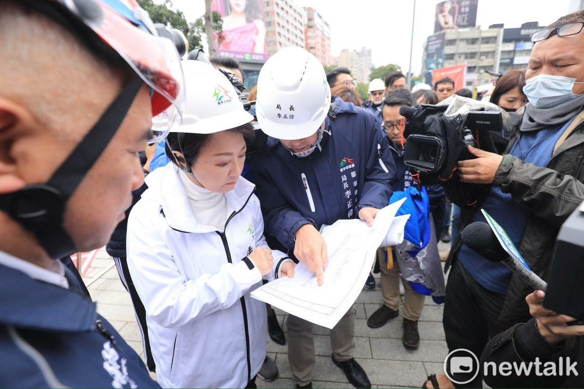 ▲台中新光三越發生爆炸案，市長盧秀燕到現場了解情況。 圖：台中市政府／提供 