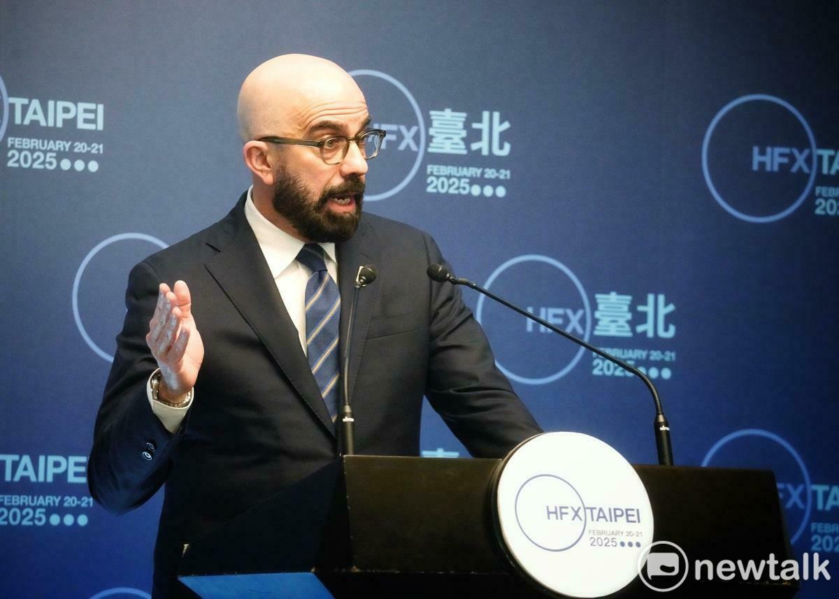  首度跨出北美到台灣舉辦的「哈利法克斯台北論壇」（HFX Taipei）今（20）天登場，圖為哈利法克斯論壇主席范普拉。 圖：張良一/攝 