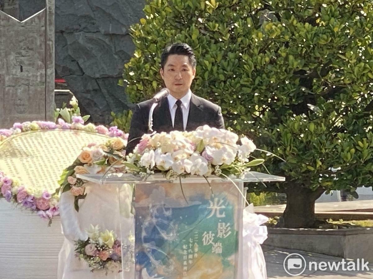 台北市政府28日於二二八和平公園，舉行二二八事件78週年紀念儀式，台北市長蔣萬安致詞。   圖：林朝億/攝