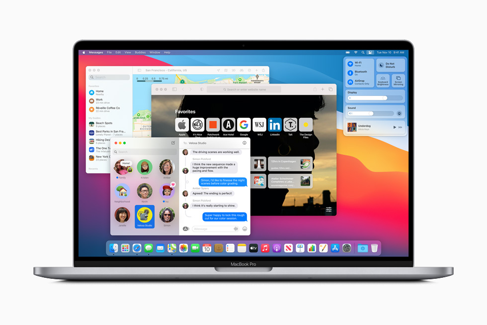  ▲macOS 系統「Big Sur」版本的介面設計。 圖：翻攝自Apple官網 
