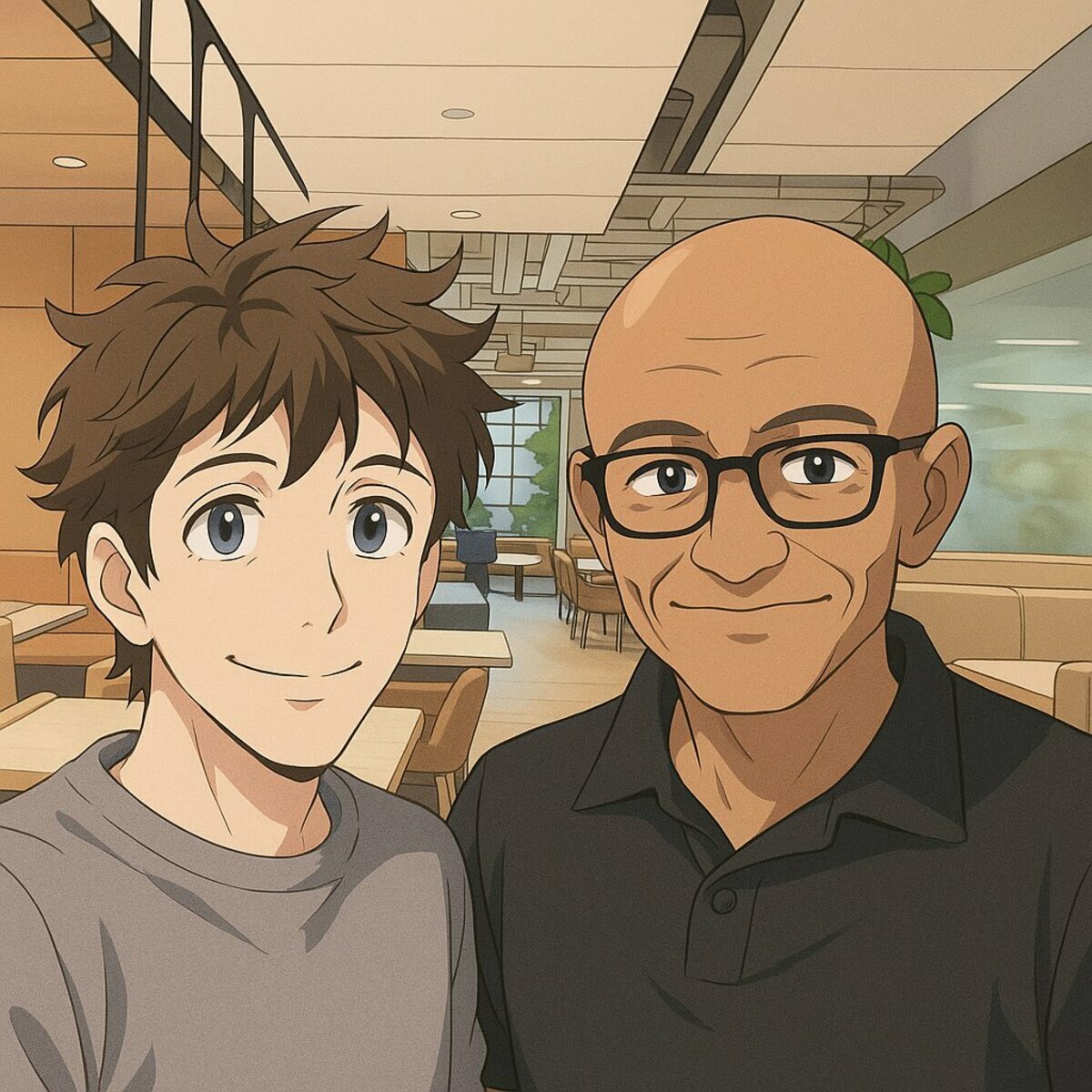  奧特曼（Sam Altman ）用個人社群Ｘ發和納德拉的合照，外界解讀是回擊華爾街日報的爆料。 圖：翻攝自 Sam Altman X 