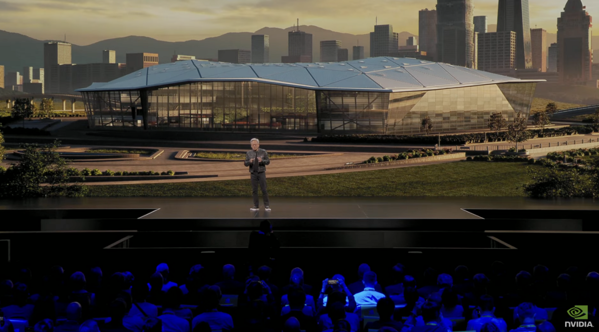 ▲輝達（NVIDIA）執行長黃仁勳宣布台灣總部「NVIDIA Constellation」將落址士林。 圖：截自NVIDIA直播影片