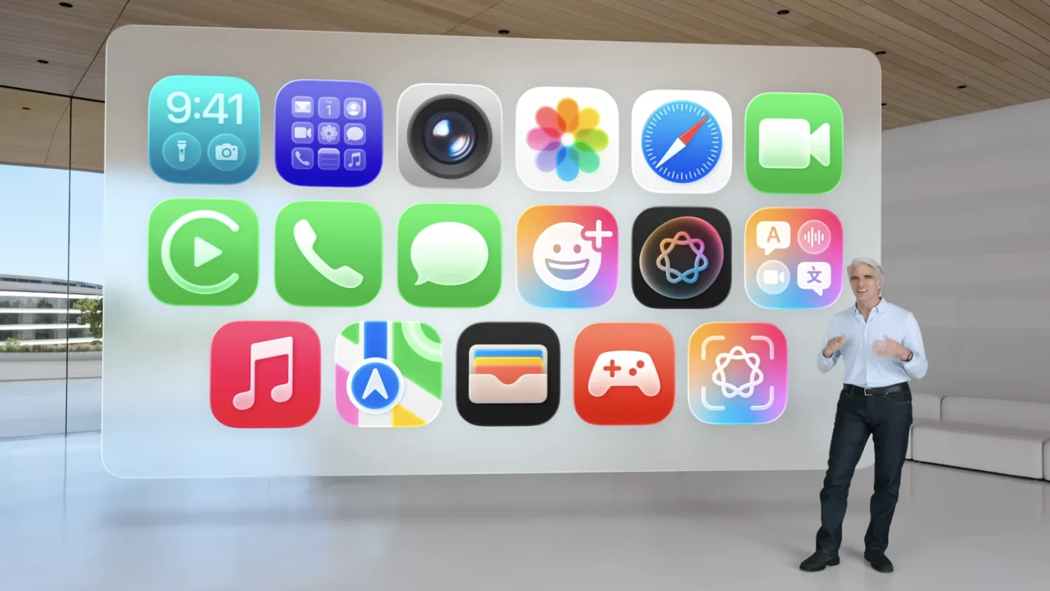 ▲蘋果新的介面系統設計「液態玻璃」。 圖：Apple 影片