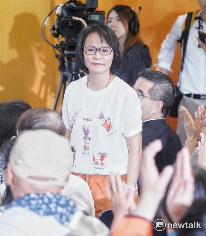 北一女中教授區桂芝出席黨外在野大聯盟成立大會。   圖：張良一/攝