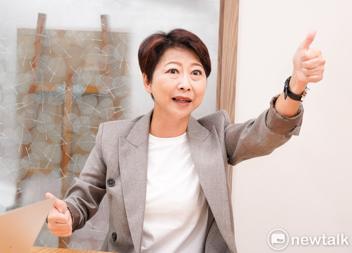陳亭妃專訪時指出，過去台南沒藍白合只有贏4萬票，「台南不能出現破口」。 圖：張良一/攝 