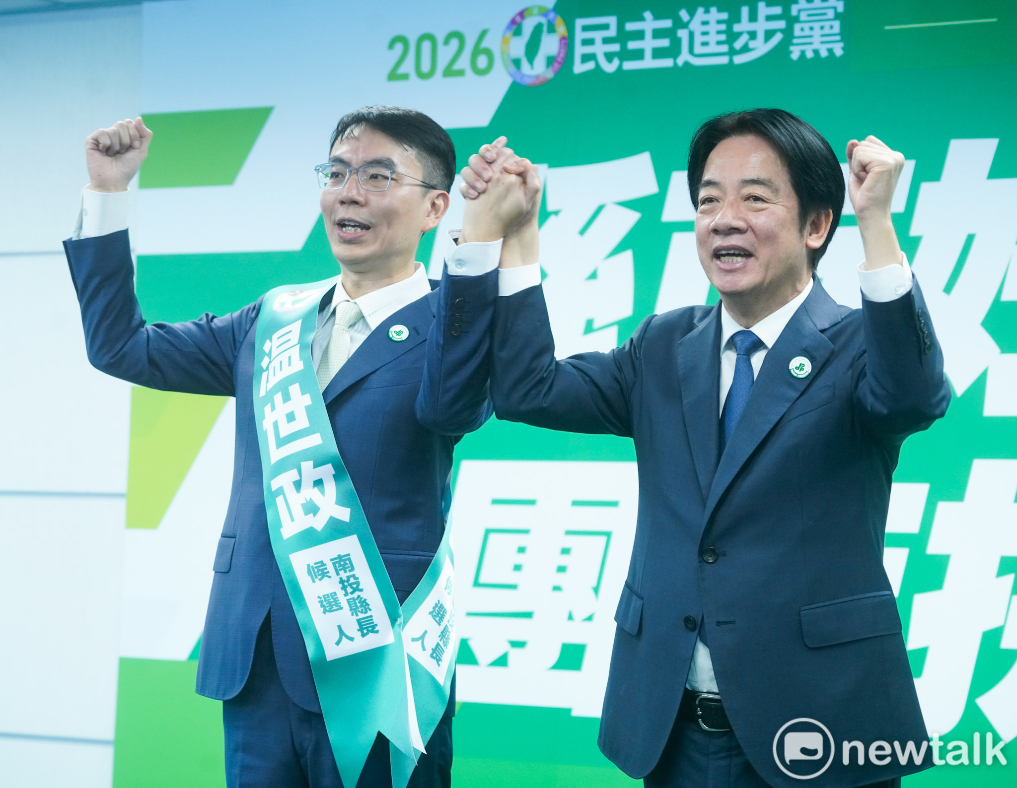 賴清德覺得温世政非常棒。 圖：張良一/攝 