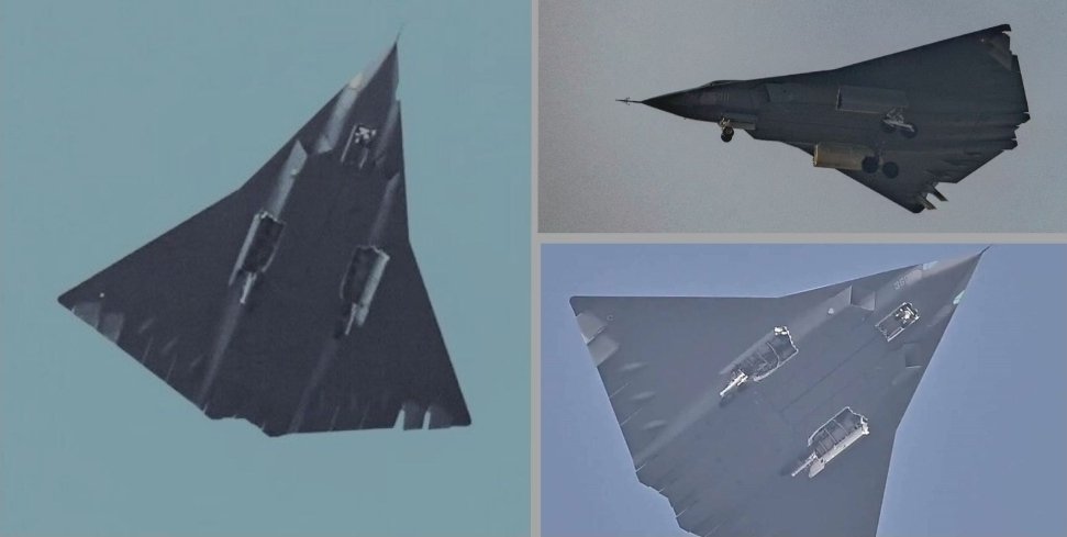  殲-36（J-36）中國第六代戰機，計劃於 2028 年量產是裝。 圖：翻攝自@YourNicheExpert 