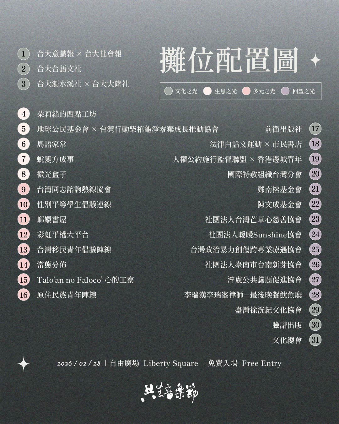  「2026 共生音樂節」人權市集。圖：取自共生音樂節臉書 
