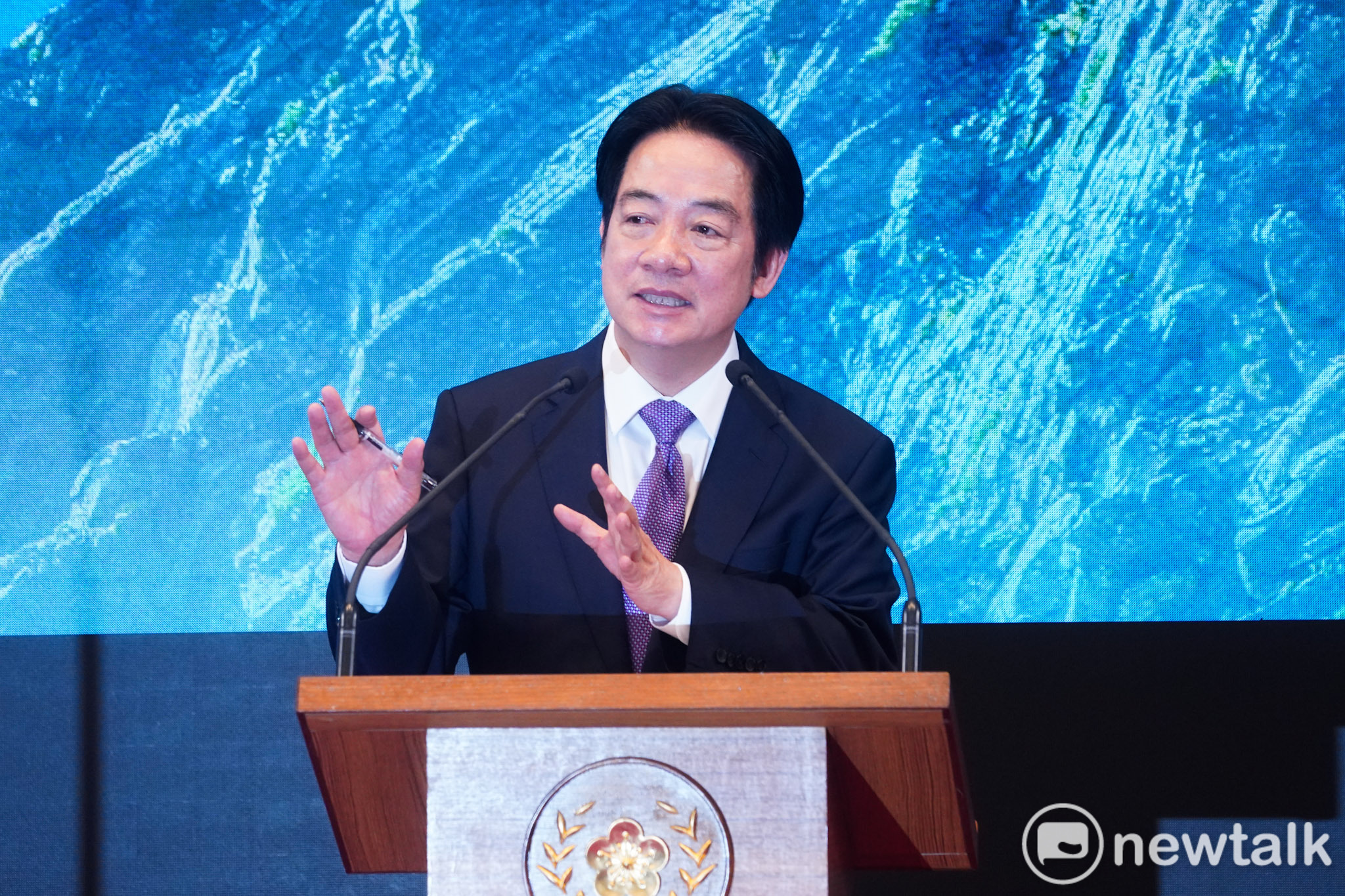  總統賴清德今（20）日在總統府發表就職兩週年談話，並接受媒體提問。 圖：張良一/攝 