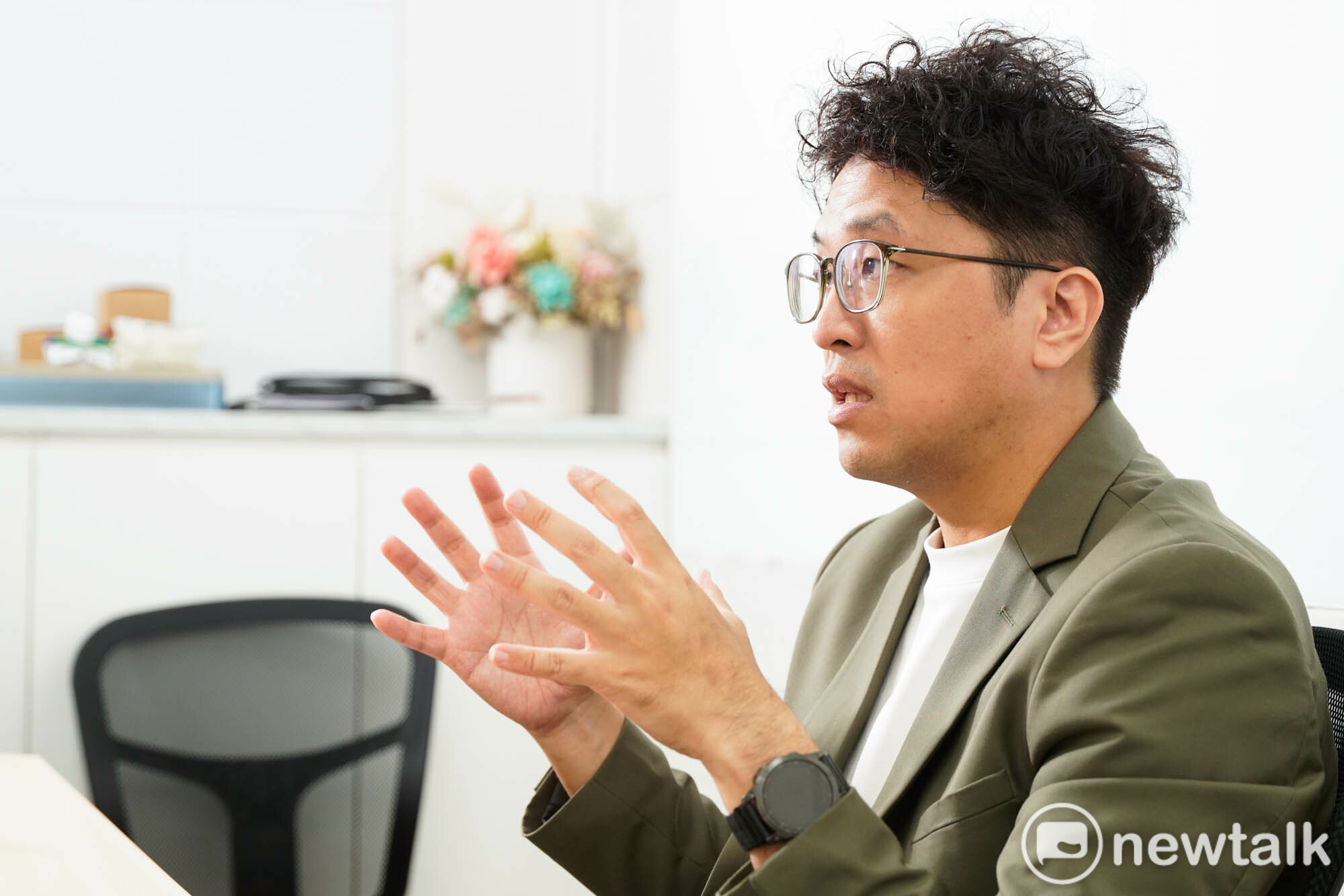 沈伯洋設定選戰3個目標，首先就是一定要贏。 圖：張良一/攝 