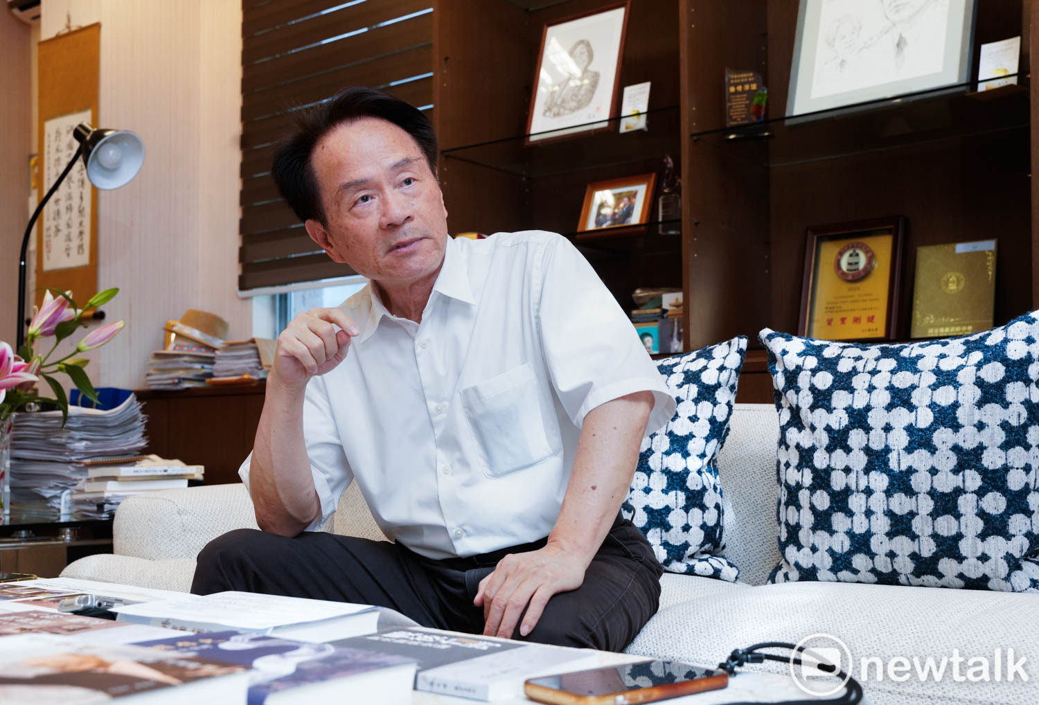  國史館館長陳儀深專訪。 圖：張良一/攝 