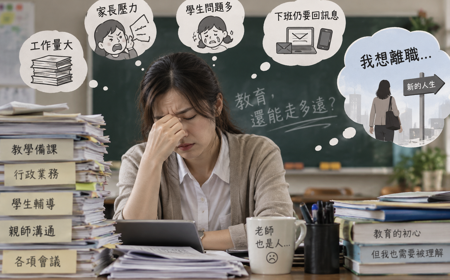 缺老師恐成惡性循環！9成受訪者有感　逾7成直指「薪水、付出不成正比」